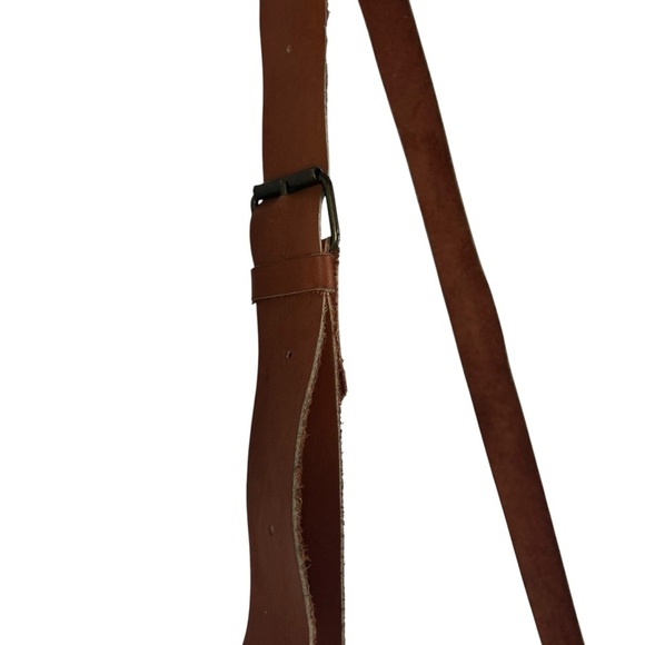 MALINCHE Crossbody Purse Tan Leather with Colorful Pastel Cloth Panel - Picture 10 of 13